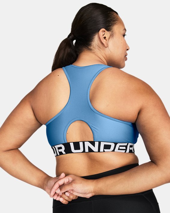 HeatGear® Armour Mid Sport-BH mit Branding für Damen, Blue, pdpMainDesktop image number 7